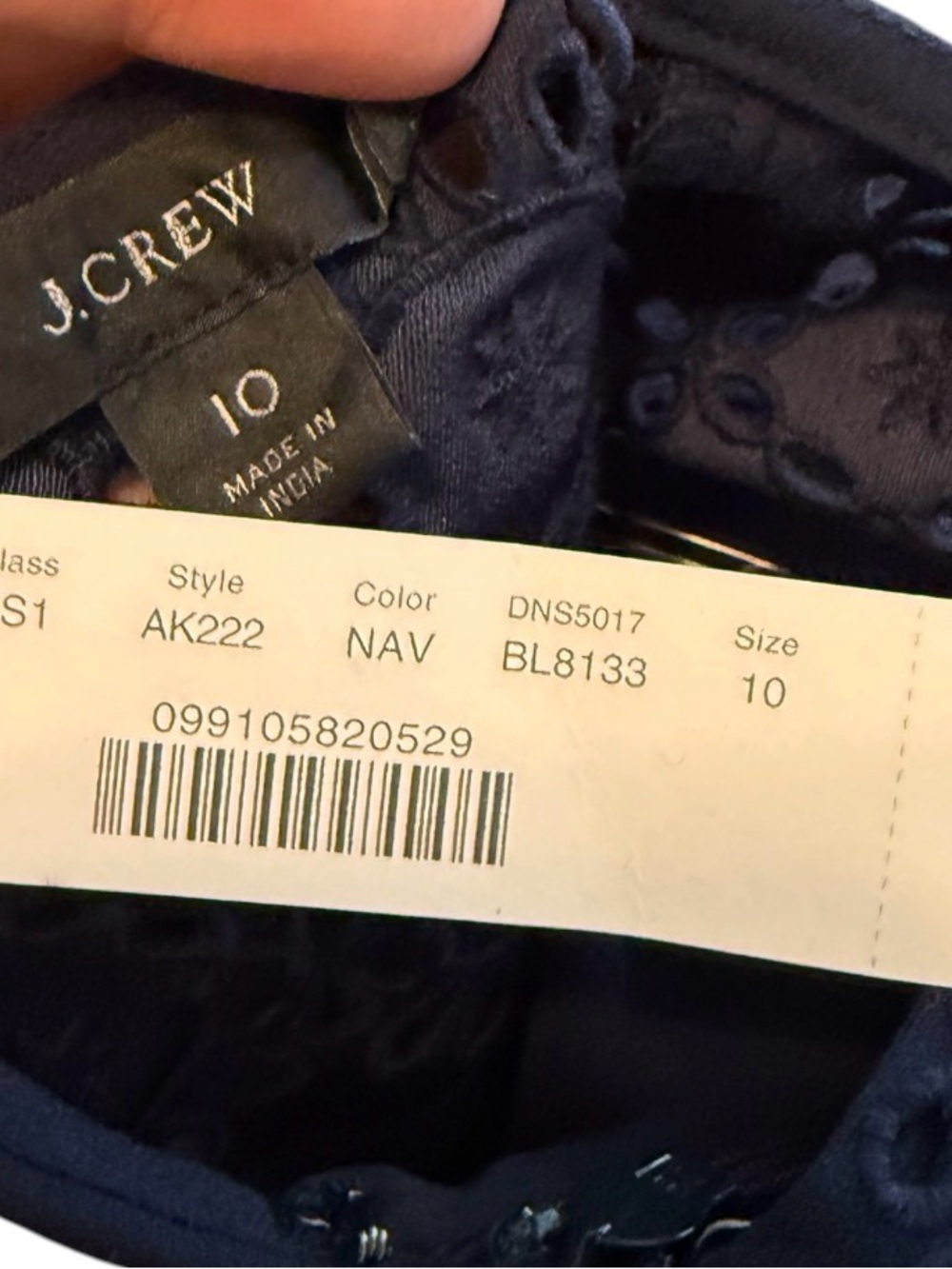 NWT - J.Crew Laser-cut eyelet dress in 365
crepe-AK222 - Picture 7 of 7